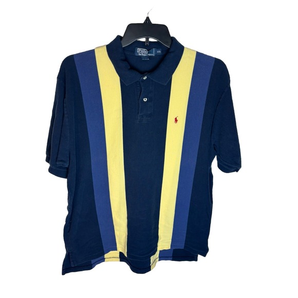 Polo Ralph Lauren Other - Ralph Lauren BOLD Blue Wide Stripe POLO Logo Polo Shirt Size XXL